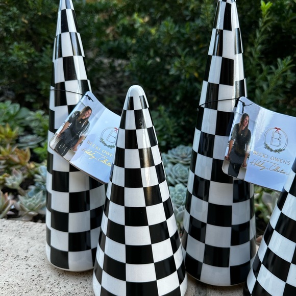 Becki Owens holiday collection black white checkered Christmas tree LARGE - Picture 7 of 12